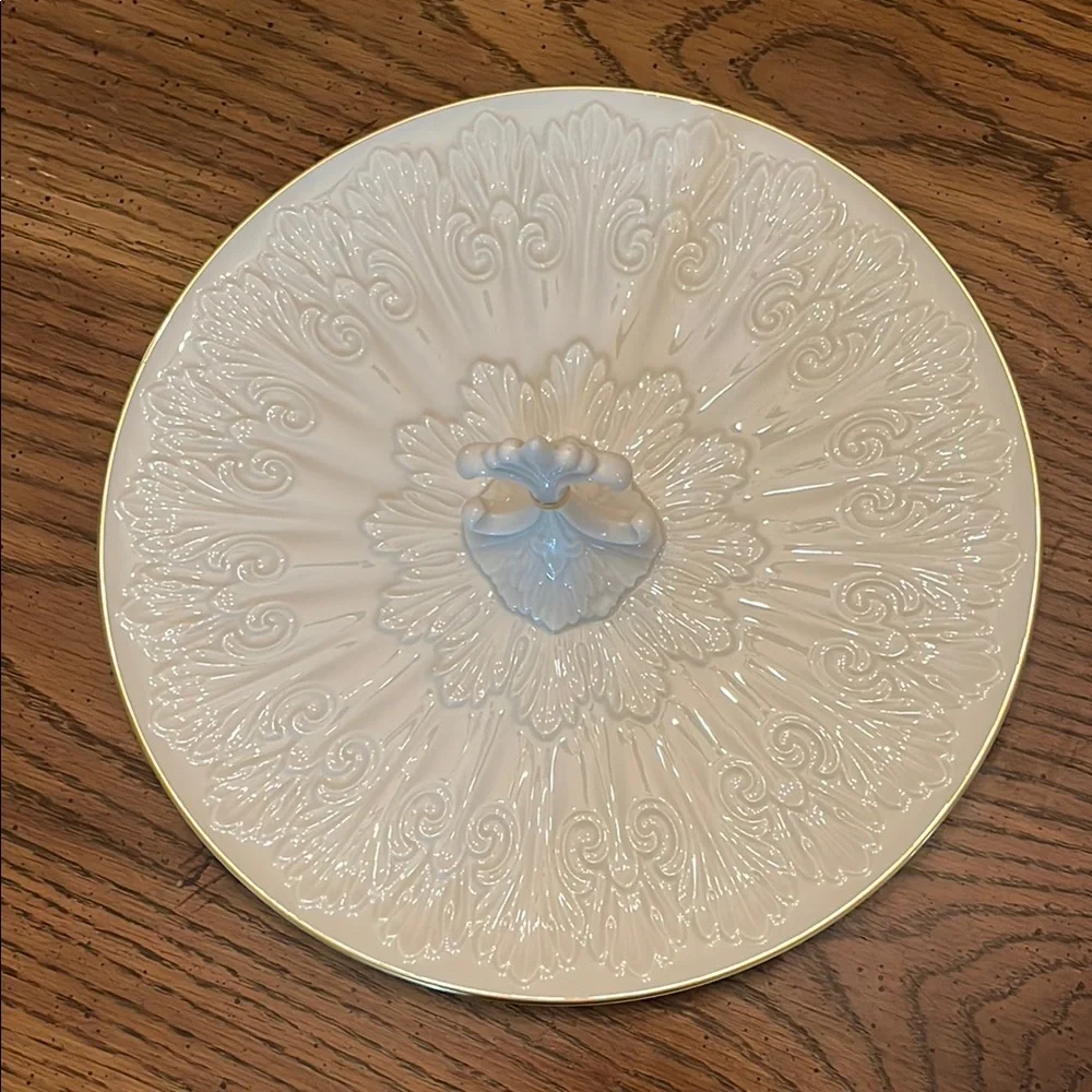 Lenox Cream‎ and Gold Ceramic Serving Platter